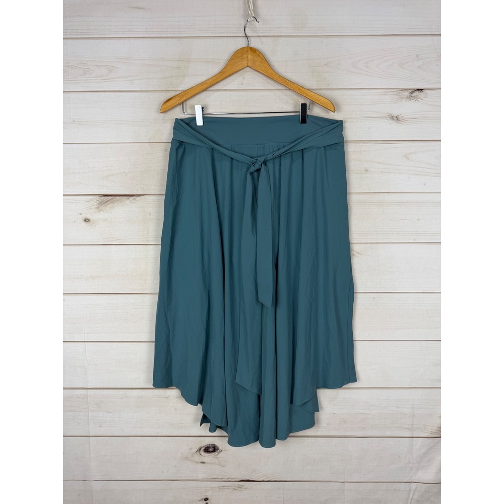 Halara Breezeful Skirt Teal Blue XL High Waisted Tie Front Flowy